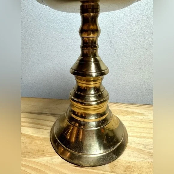 Vintage Brass Pilar Candle Holder, Made in India - Picture 4 of 6